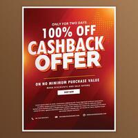 advertising promotional cashback offer design template vector