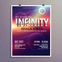 space universe style music flyer template with event date vector