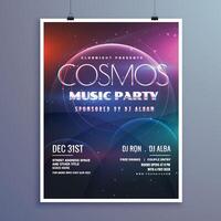 cosmos music party event flyer template in modern creative style vector