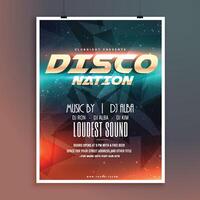 amazing disco nation music event flyer template vector