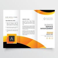 yellow orange black trifold brochure flyer design template for your business vector