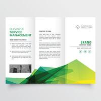abstract green creative tri-fold brochure flyer design template vector
