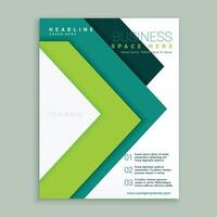 elegant green arrow style business brochure design template vector