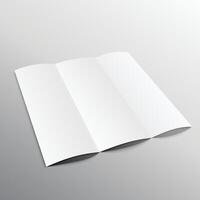 trifold blank brochure mockup design in perspective vector