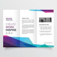 abstract colorful tri-fold brochure design template vector