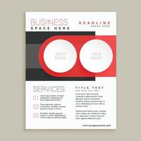 modern business flyer and brochure design in red and white color vector