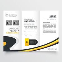 elegante brillante tríptico folleto diseño modelo vector