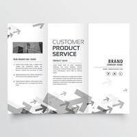 trifold brochure design with arrow shapes vector