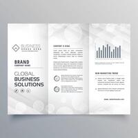 elegante blanco tríptico folleto diseño para tu negocio vector