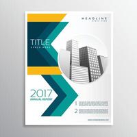 annual report business brochure template design with arrow style shape vector