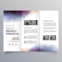 creative watercolor trifold brochure design template vector