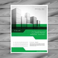 abstract green geometric company brochure template design vector