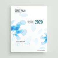 annual report brochure template design with abstract blue shapes vector