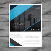 minimal style blue brochure template design vector