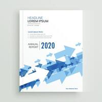 annual report brochure design with blue arrows vector