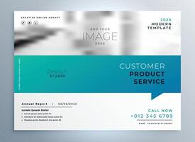 elegant blue business brochure presentation template vector