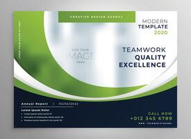 green wavy business presentation brochure template vector