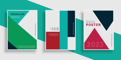 modern geometric cover design template set vector