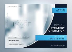 professional blue business brochure presentation design vector