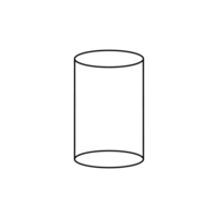 Cylinder geometrical figure outline icon. Symbol logo illustration. png