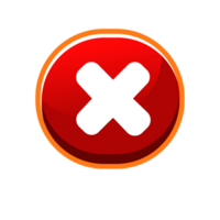 Flat round cancel or no red icon, button. Cancel symbol isolated. No sign symbol png