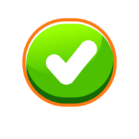 Flat round checkmark green icon, button. Tick symbol isolated. png