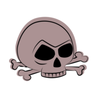 Skull and crossbones sticker. Halloween line icon. png