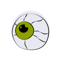 Cartoon Halloween eyeball. Halloween human or zombie eye icon, element for design. Line style png