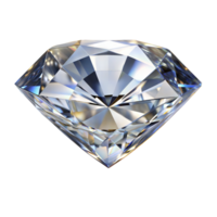 A close-up view of a brilliant-cut diamond showing its sparkling facets and intricate design against a transparent background png