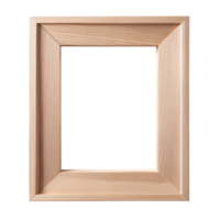 A minimalist light wooden picture frame with clean lines and a transparent background, illuminated by natural light png