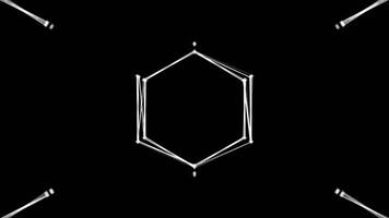 triangel logotyp i elektrisk blå på svart bakgrund, geometrisk och symmetrisk video