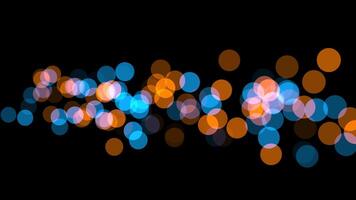 Symmetrical pattern of electric blue and orange circles on a black background video