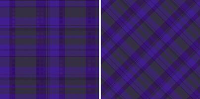 Plaid seamless texture of tartan background textile with a pattern check fabric. Set in dark colors. Cozy throws for living room decor. vector