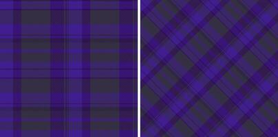 Plaid seamless texture of tartan background textile with a pattern check fabric. Set in dark colors. Cozy throws for living room decor. vector