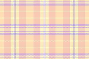 Ribbon tartan pattern textile, manufacture plaid seamless fabric. Valentines day check texture background in light and peach puff colors. vector