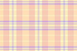 Ribbon tartan pattern textile, manufacture plaid seamless fabric. Valentines day check texture background in light and peach puff colors. vector