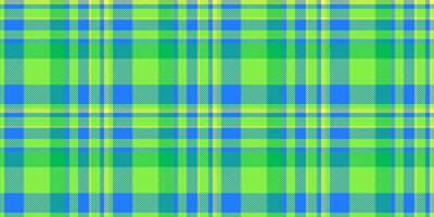 Production plaid fabric texture, hippie pattern tartan. Halloween background textile seamless check in green and blue colors. vector