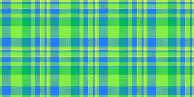 Production plaid fabric texture, hippie pattern tartan. Halloween background textile seamless check in green and blue colors. vector