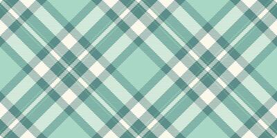 Machinery check tartan pattern, idea texture seamless plaid. Dimensional background textile fabric in teal and light colors. vector