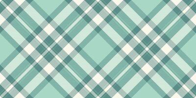 Machinery check tartan pattern, idea texture seamless plaid. Dimensional background textile fabric in teal and light colors. vector