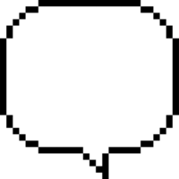 8bit retro game pixel speech bubble balloon icon sticker memo keyword planner text box banner png