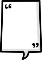 Preto e branco cor discurso bolha balão com cotação marcas, ícone adesivo memorando palavra chave planejador texto caixa bandeira png