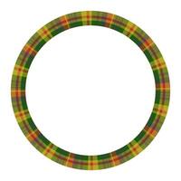 Round frame vintage pattern design template. Circle border designs plaid fabric texture. Scottish tartan background for collage art, gif card, handmade crafts. vector