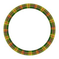 Round frame vintage pattern design template. Circle border designs plaid fabric texture. Scottish tartan background for collage art, gif card, handmade crafts. vector