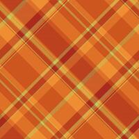 Square textile tartan texture, discount plaid seamless. Jersey check pattern background fabric in orange and red colors. vector