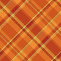 Square textile tartan texture, discount plaid seamless. Jersey check pattern background fabric in orange and red colors. vector