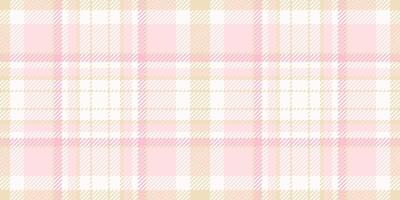 Home background tartan check, paint fabric texture. Apartment pattern plaid textile seamless in white and misty rose colors. vector