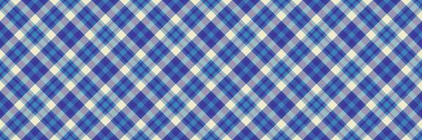 Romantic background textile, cut out plaid pattern seamless. Symmetry texture check fabric tartan in cyan and indigo colors. vector