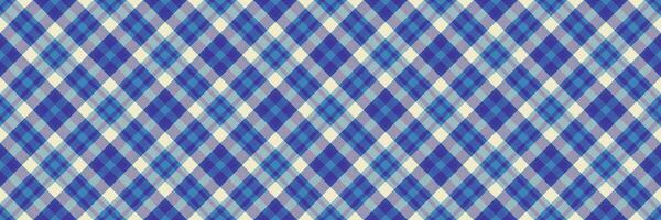 Romantic background textile, cut out plaid pattern seamless. Symmetry texture check fabric tartan in cyan and indigo colors. vector