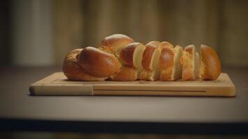 panadería concepto de hecho en casa panes pan Pastelería comida antecedentes video